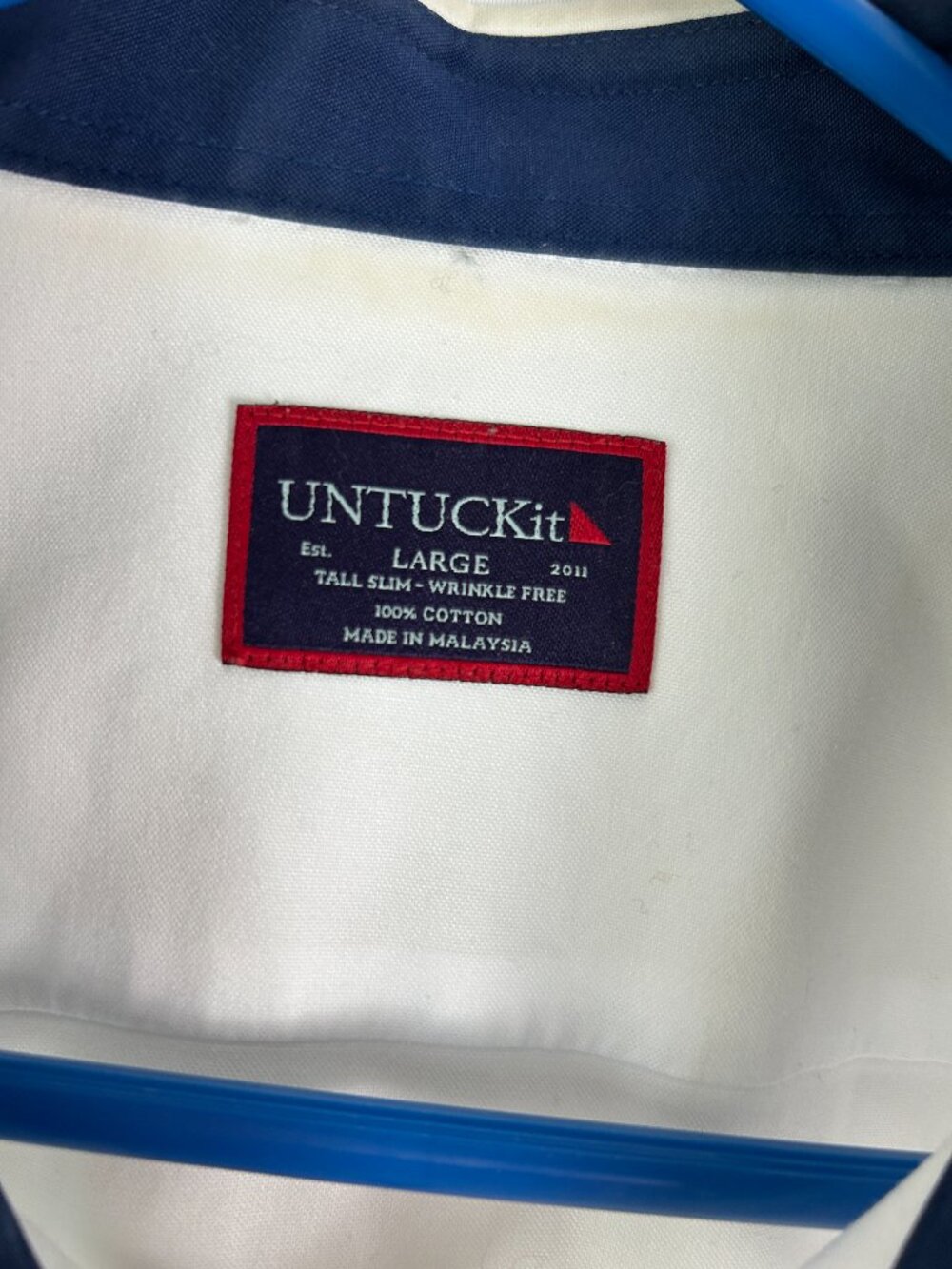 Untuckit Tall Slim Wrinkle Free White Dress Shirt L - Picture 5 of 7